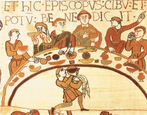 Particolare dell'Arazzo di Bayeux, XI secolo, tessuto ricamato, Centre Guillaume-le-Conquérant di Bayeux