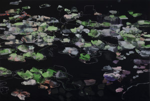 Ninfee 2 2015 cm.200x300 olio su tela